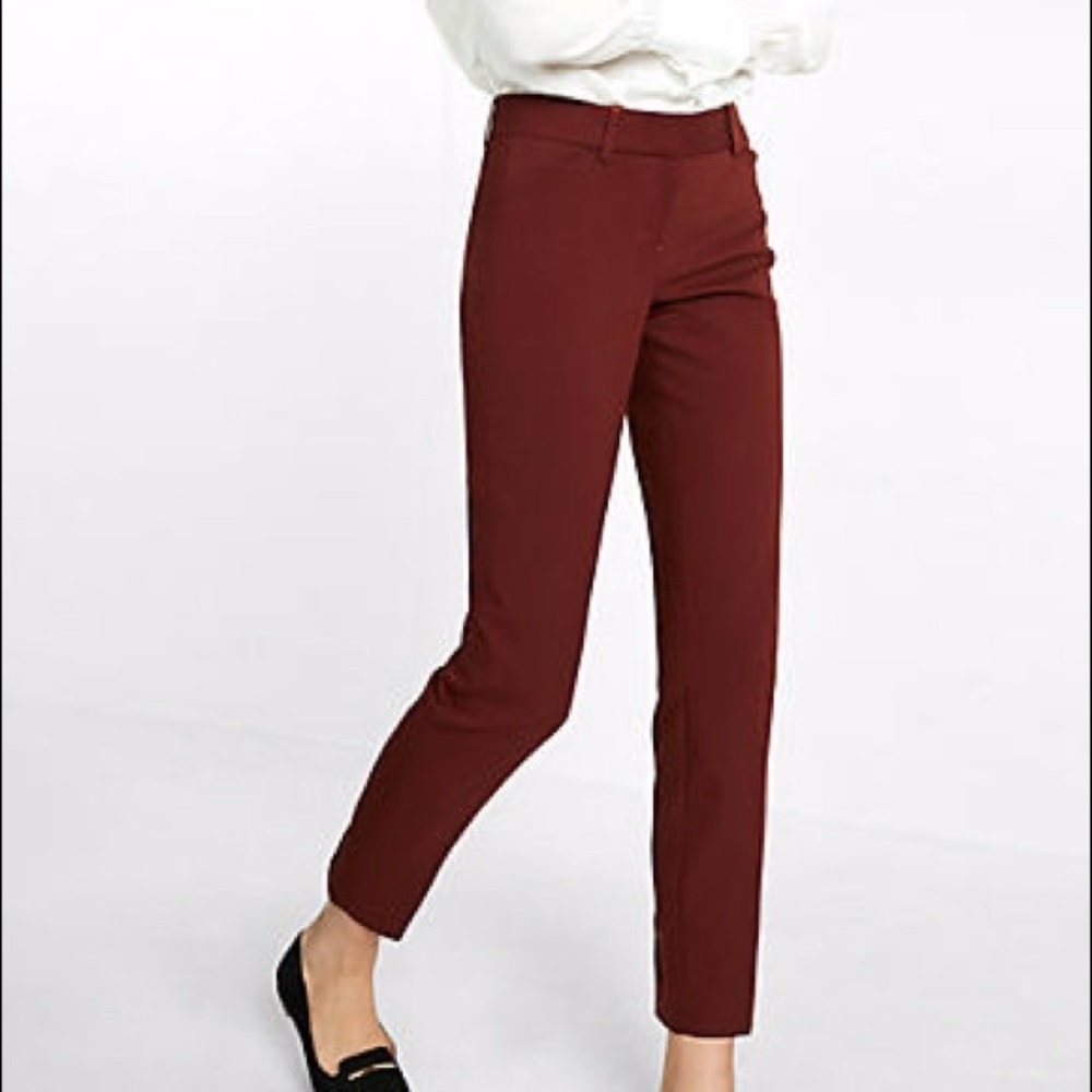 Burgundy Express Columnist Ankle Pant